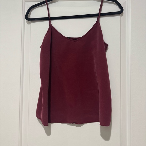 Quince Burgundy Washable Silk Camisole Top - Picture 2 of 5